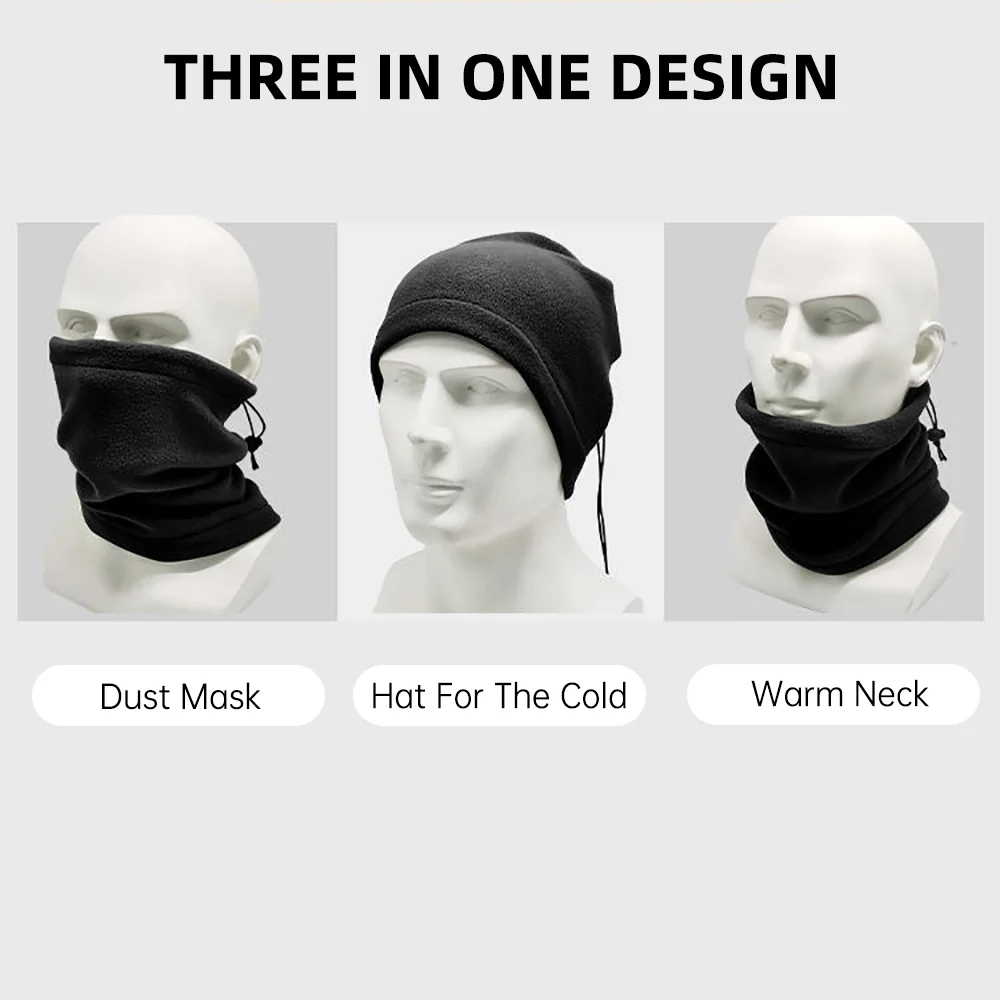 Fleece Scarf Face Mask Neck Warmer Bandana Women Men Cycling Hiking Skiing Windproof Tube Scarves Adjustable Winter Accessories