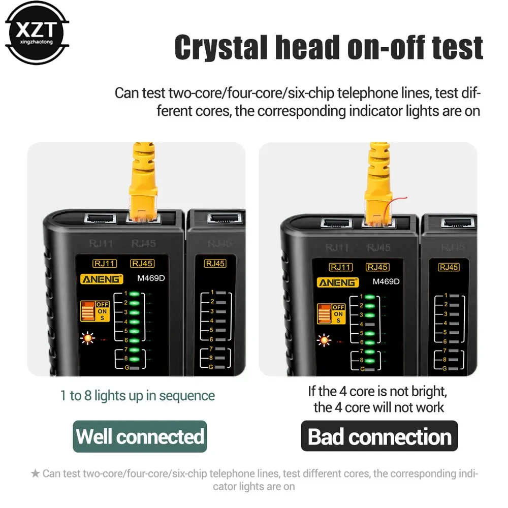 Probador de Cable lan multifunción M469D, herramienta de reparación de red, RJ45, RJ11, RJ12, CAT5, UTP