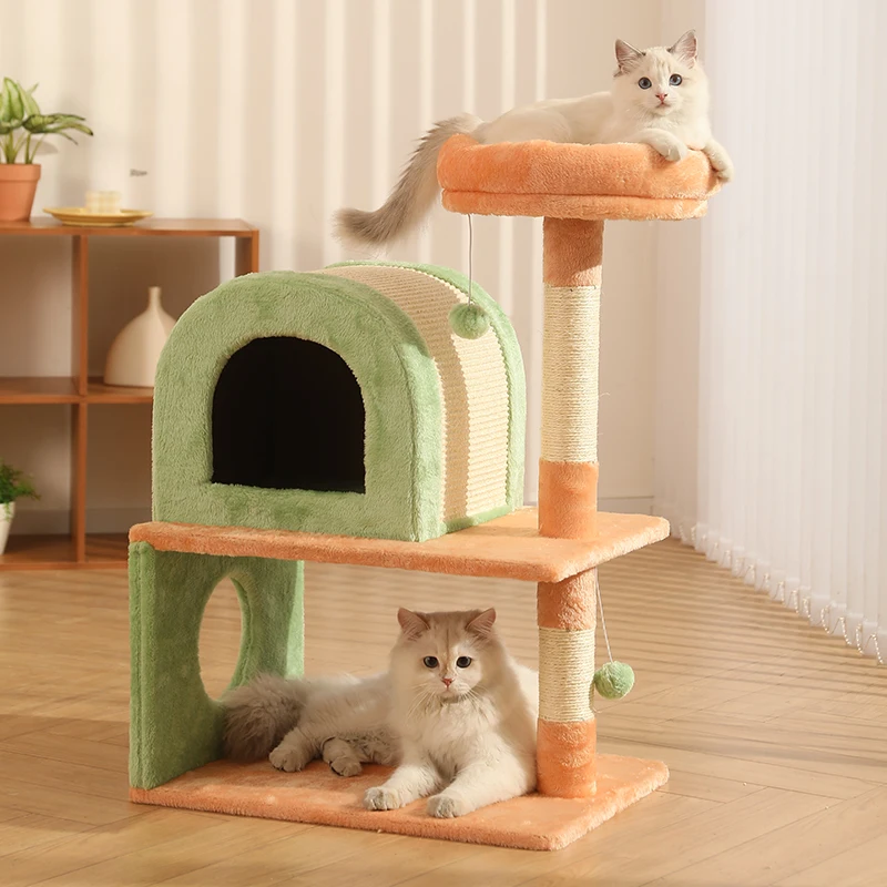 

Cat Tree Cattery Four Seasons Small Space Sisal Shelf Cat Scratch Board Cat Tower Pet Products Pet Toy Tree House