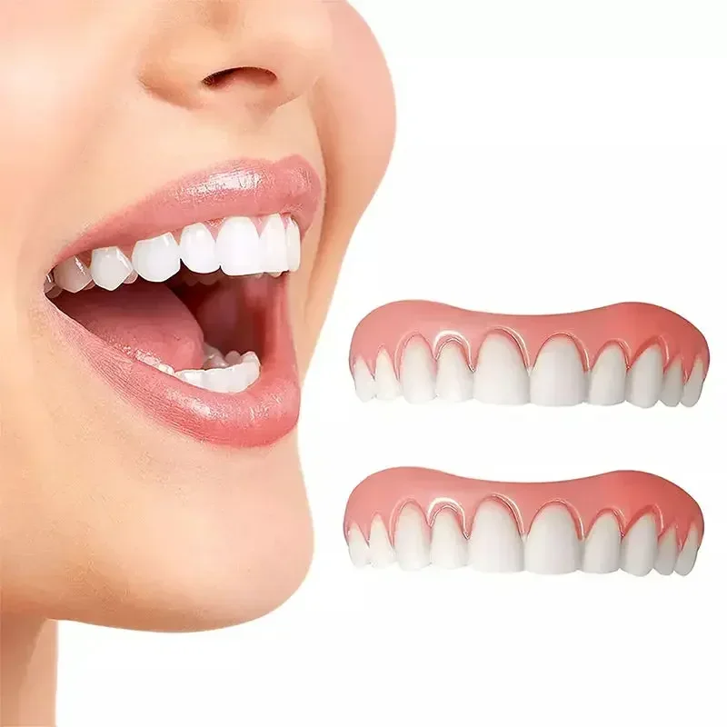 False Teeth Silicone Upper Lower Veneers Perfect Laugh Veneers Dentures Paste Fake Teeth Braces Comfortable Teeth Orthodontic