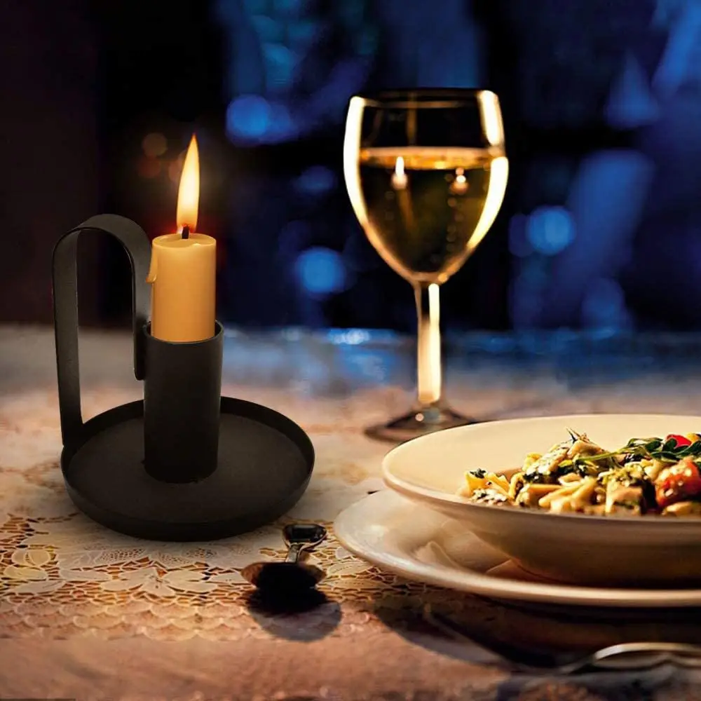 Wrought Iron Candle Holder Black Candlestick Holders Candle Holders for Wedding, Dinner