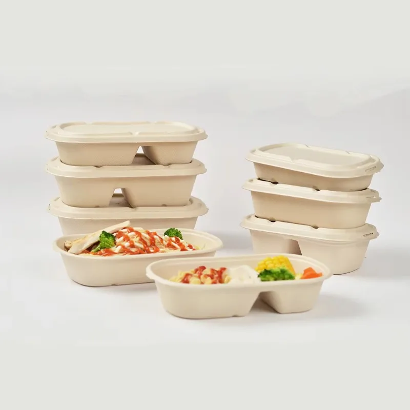 

bamboo pulp bagasse paper food plate lunch box food go container disposable cake box bento sushi box