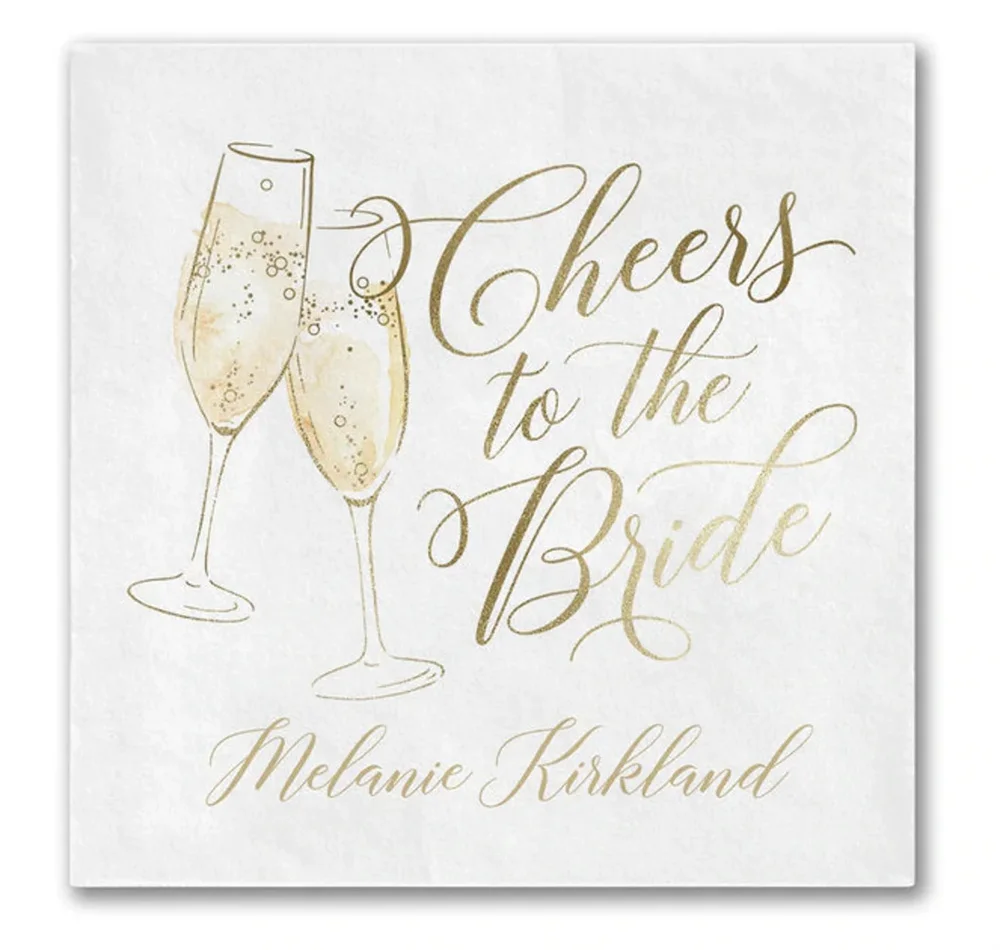 

50PCS Cheers to the Bride Bridal Shower Personalized Napkins Set of 100 Wedding Decor Decorations Cocktail Paper Party Supplies