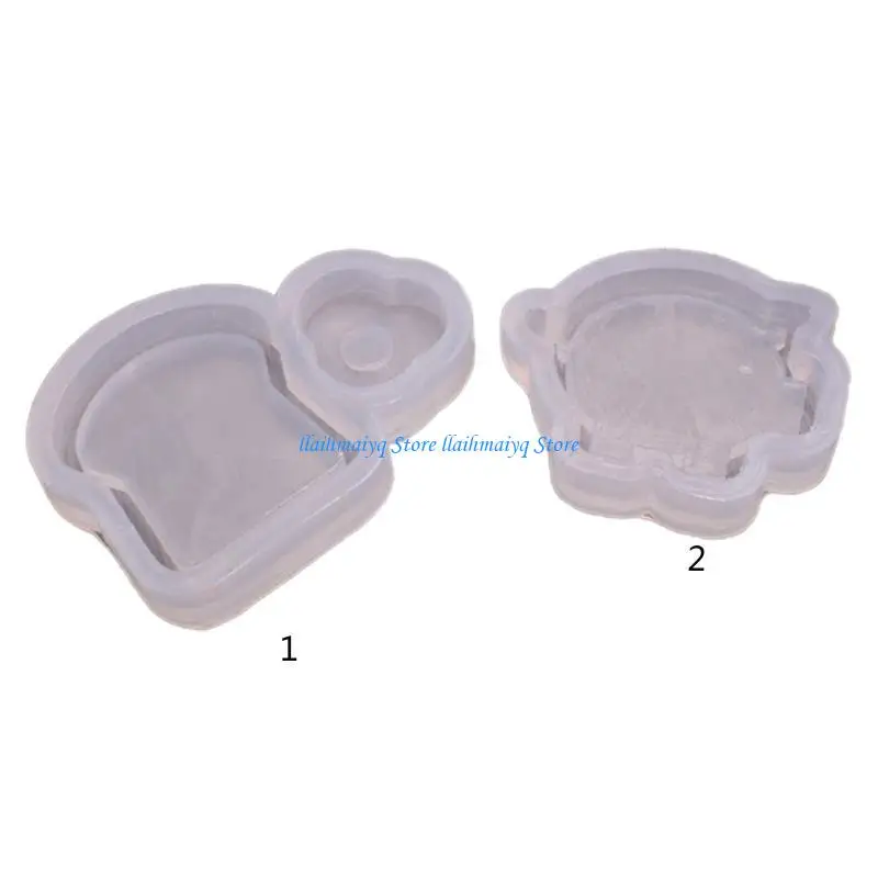 573B Epoxy Resin Shaker Silicone Moulds Casting Set Bread/Pig Mold Pendant