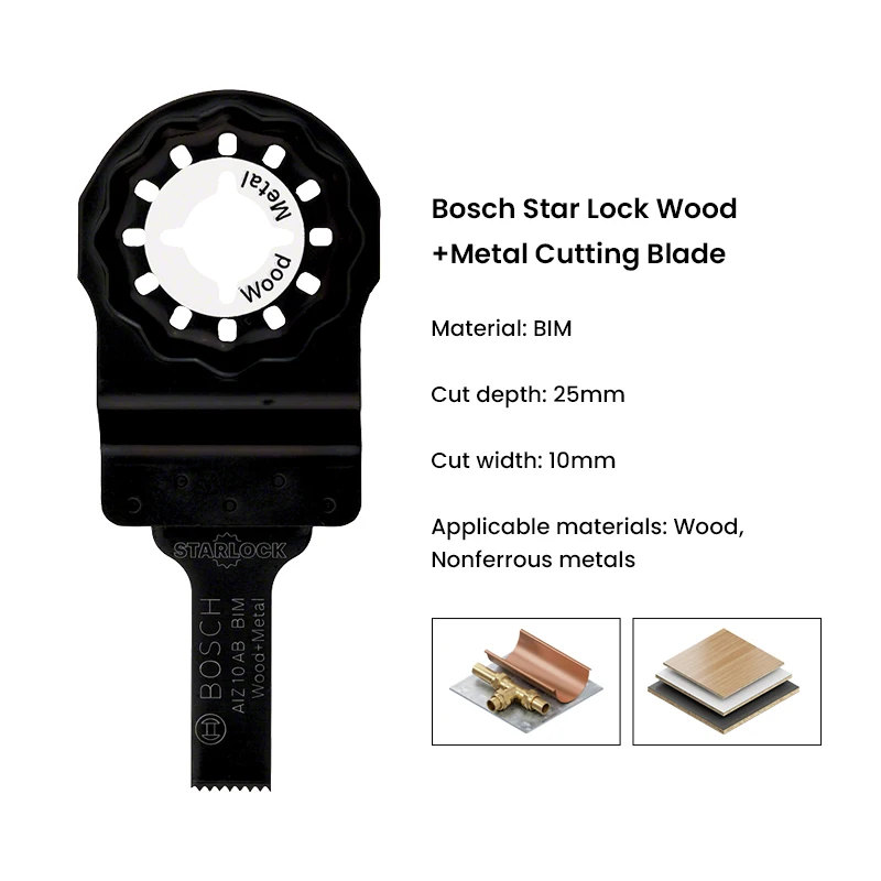 Bosch Starlock Accessories Oscillating Saw Blade AIZ 10 AB Wood Metal Plunge Saw Blade for Bosch Gop Series Renovator Power Tool