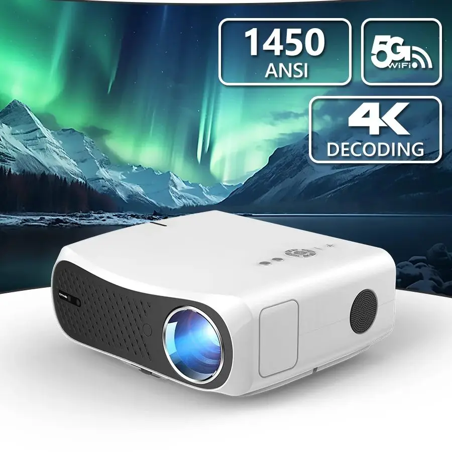 

1450 ANSI High Brightness Projector 4k wifi Android 5G for home movie Video Projectors Theater Cinema Outdoor LasErs Projector