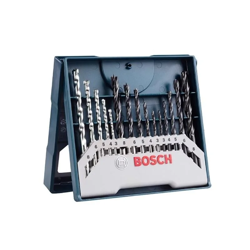 

Bosch Electric Drill Bits Mixed Kit 15Pcs 3/4/5/6/8mm Drill Set for Wood/metal/stone Woodworking Drill Accessories Hole Punch