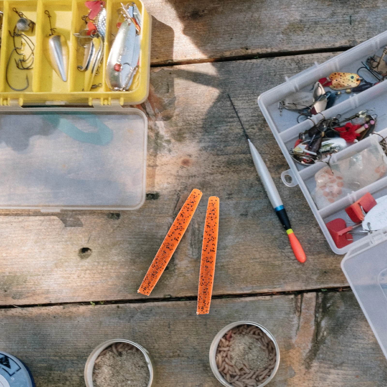 

Fluorescent Floating Fishing Lures TPR Baits Orange Stick High Toughness Reusable Saltwater Freshwater Supplies