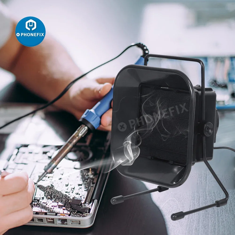 220V 493 Smoke Absorber Soldering เหล็กบ้าน ESD Fume Extractor Desktop บุหรี่ Remover ฟรีฟองน้ำกรองคาร์บอนกัมมันต์