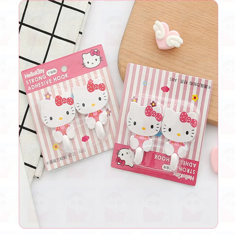 Hello Kitty Cartoon Sticky Hook Cute Student Dormitory Nail Free Strong Sticky Hook Household Clothes Hook Cute Towel Hook