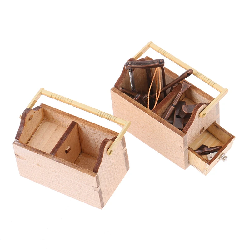 1 Set Mini Reparatur Werkzeuge Simulation Toolbox Modell Spielzeug Für Puppe Haus Dekoration 1/12 Puppenhaus Miniatur Zubehör