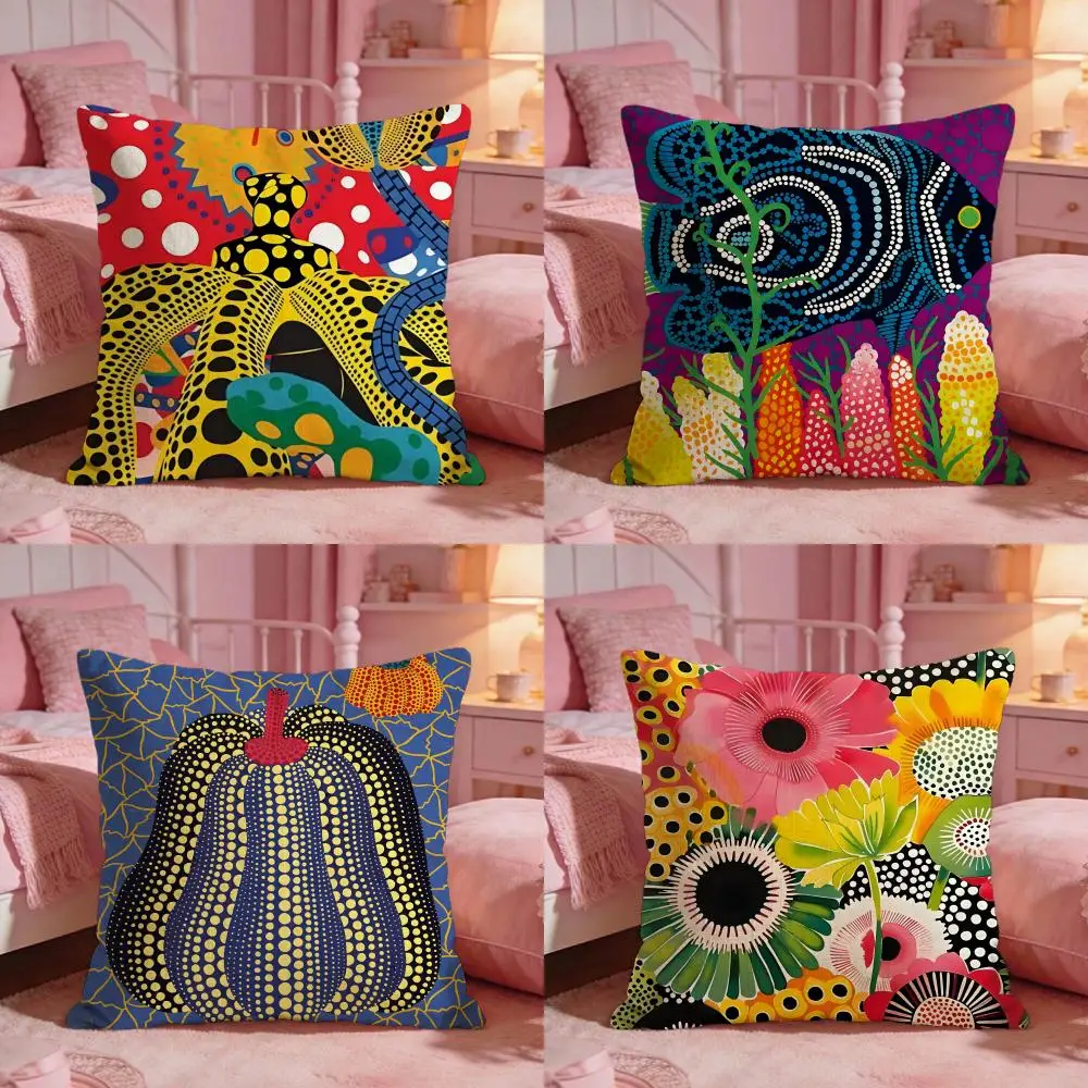 Hot Art K-Kusama Yayoi Cushion Cover Premium Comfort Reversible Pillow Cover - Two in One Design for Any Room & Car Interior