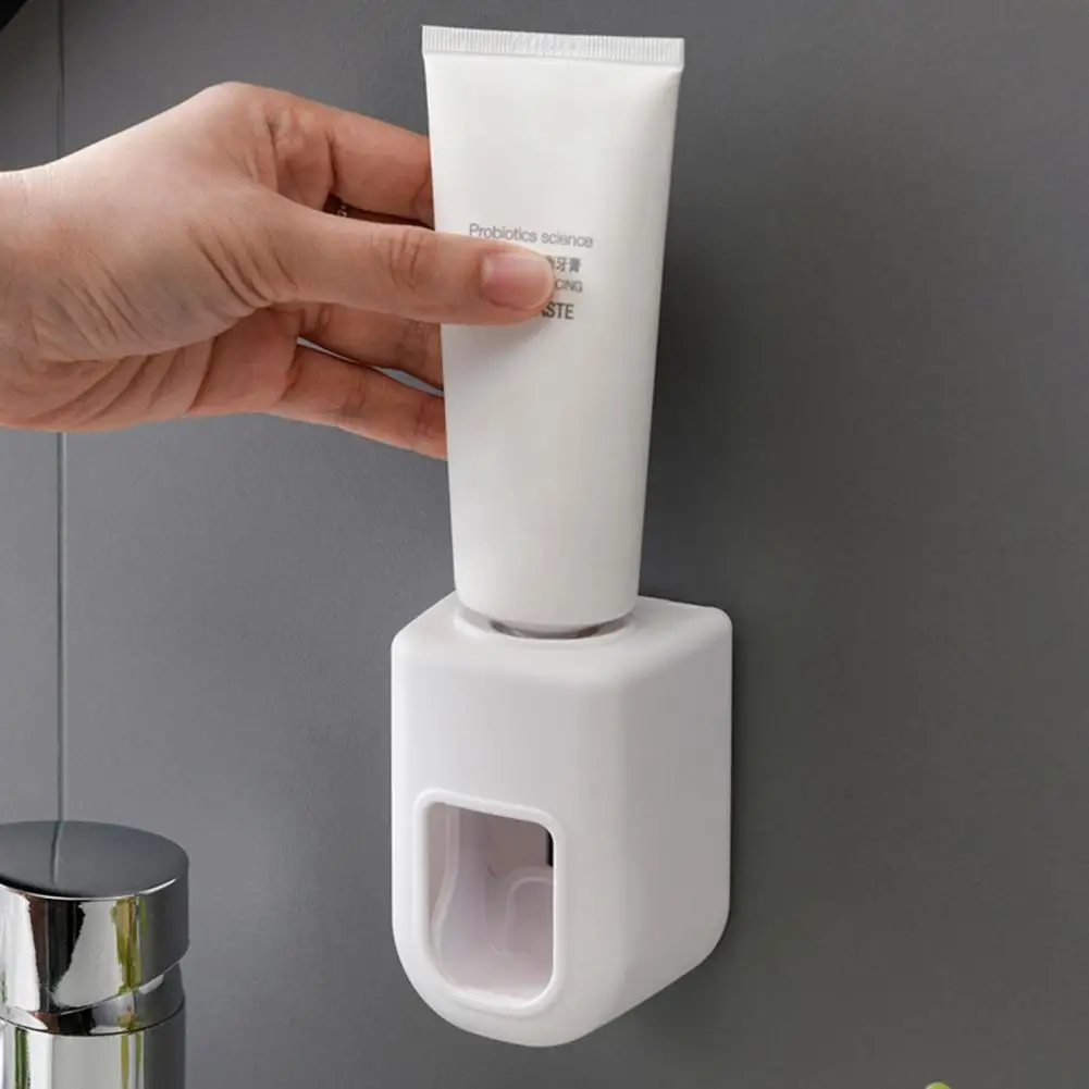 Nordic Style Toothpaste Dispenser Wall-mounted Punch-free Squeezing Toothpaste Automatic Squeezer Holder Bathroom