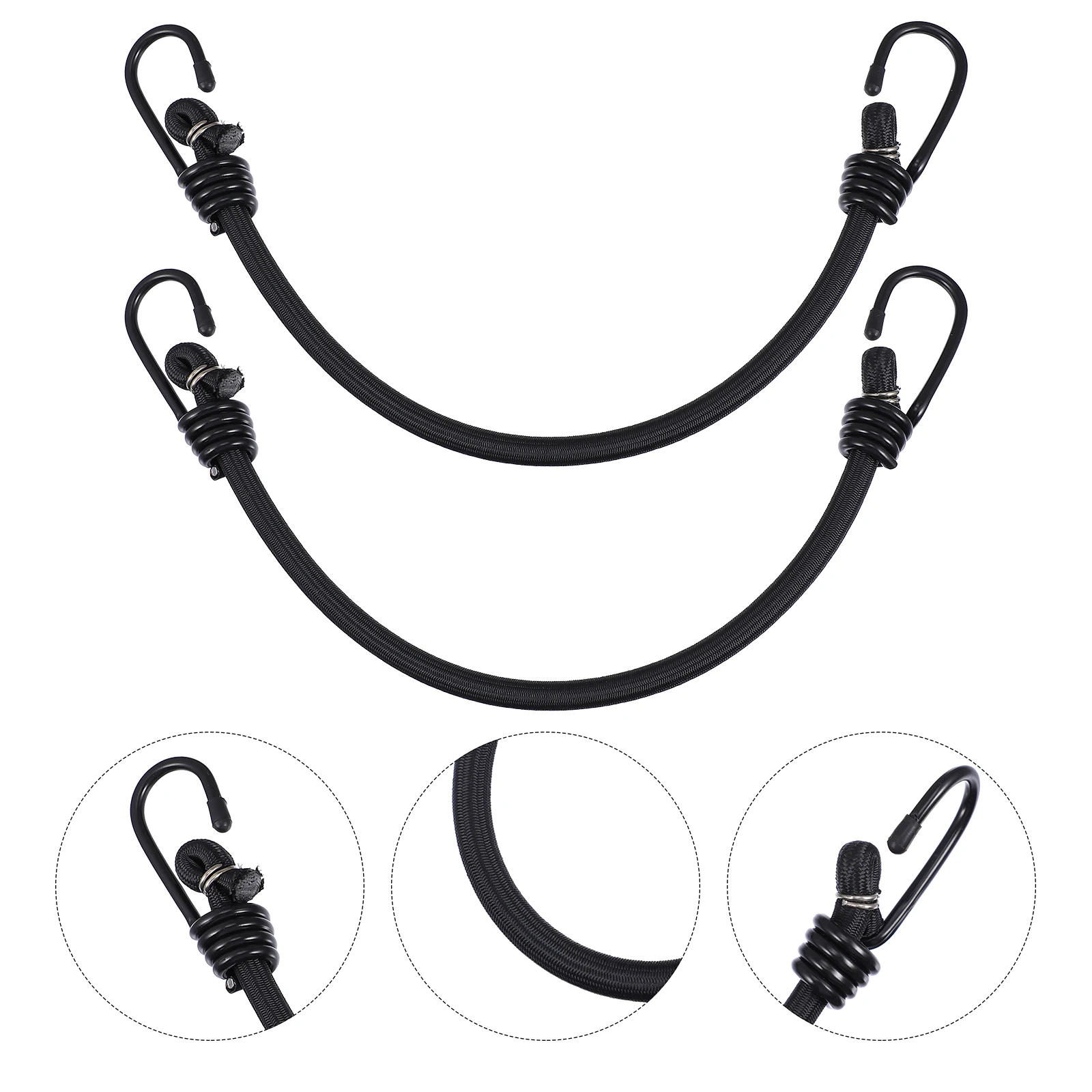 قطعتان من حبال بنجي مرنة مع خطافات لتثبيت الخيمة شديدة التحمل في الهواء الطلق وحزام ربط خفيف الوزن ومتين من البوليستر