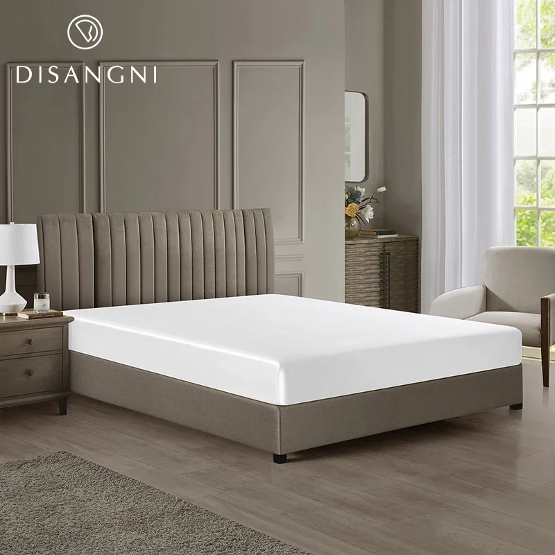 DISANGNI 22 Momme 6A Grade 100% Mulberry Silk Fitted Sheet, Oeko-Tex Certified, 1 Piece Luxury Soft Silk Fitted Sheet, Deep Poc