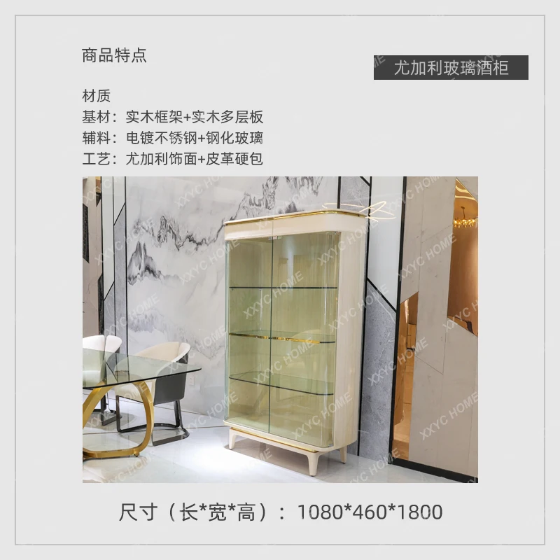 

Итальянский светлый роскошный винный шкаф из черного дерева, изогнутый стеклянный шкафчик для ресторана, яркий шкаф-витрина от пола до потолка