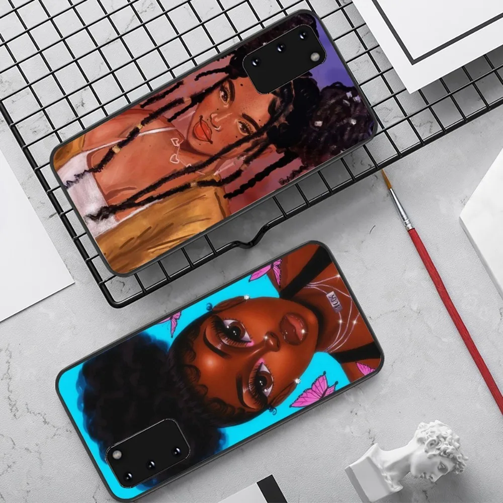 Afro Girls Art Phone Case For Samsung S 9 10 20 21 22 23 30 23 24 plus lite Ultra FE S10lite Fundas