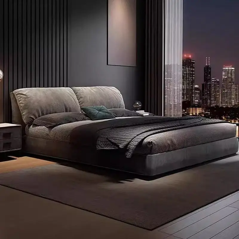 

Modern Unique Bed Upholstered Frame Side Table Lounge Bed Storage Double Sleeping Muebles Para El Hogar Home Accessories