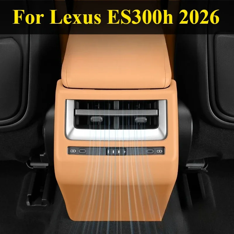 TPE Rear Center Console Vent Trim - Snap-In Dust Guard Grille Non-Blocking Airflow Custom For Lexus ES300h 2026 Car Accessories