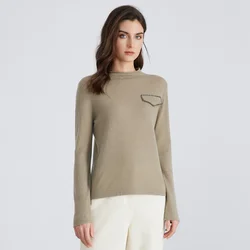 BC799 High-quality luxury brand women's Clothing half turtleneck pullover knitted sweater 94% cashmere wool