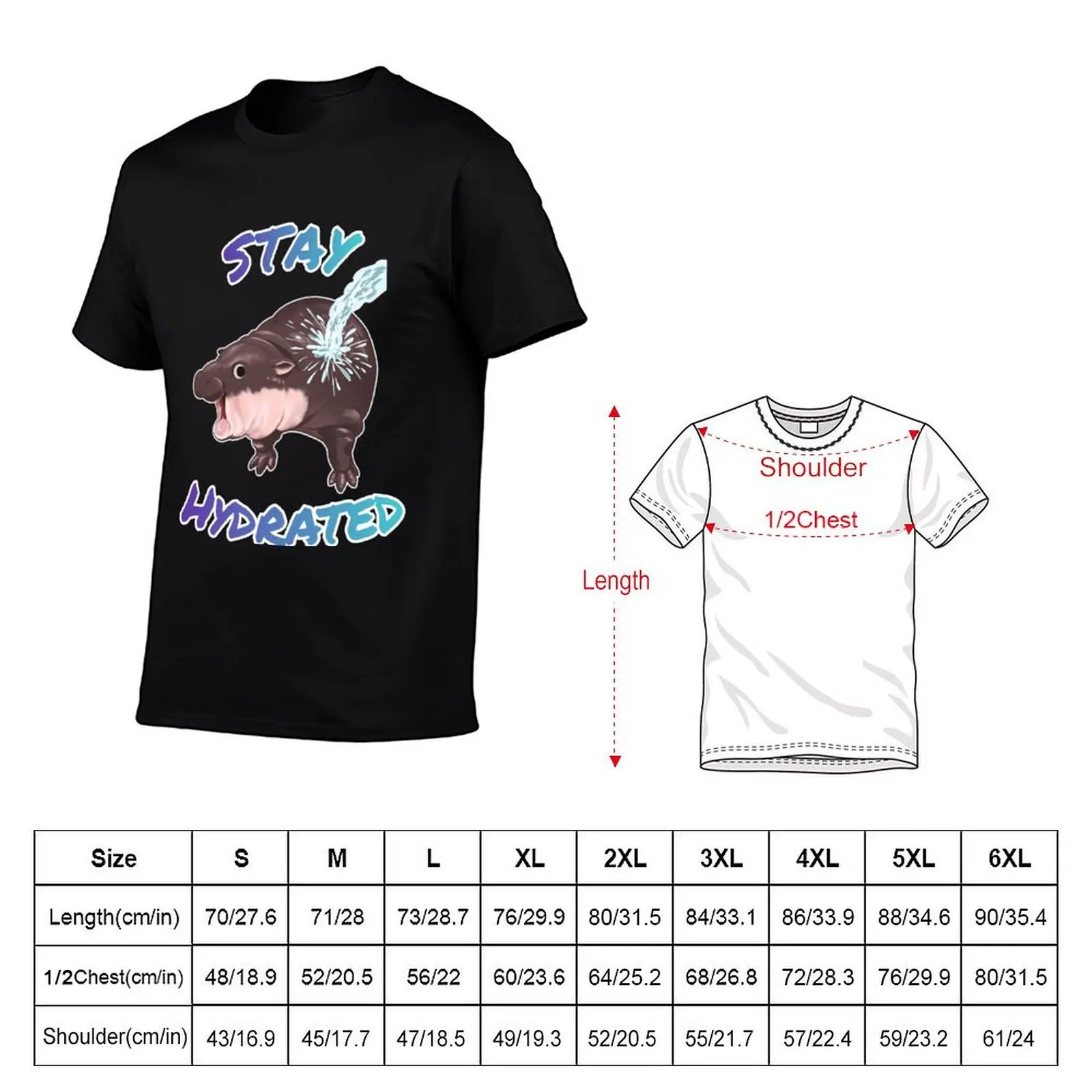 Moo Deng baby hippo Stay hydrated T-Shirt croswit shirt man Anime t-shirt custom t-shirts heavyweight t shirts for men