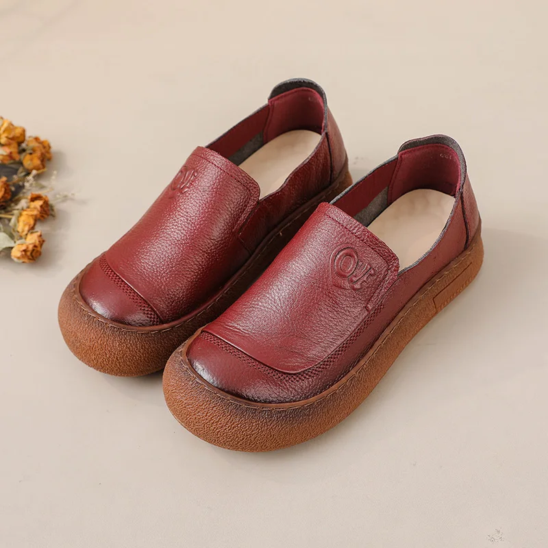 

Новые женские роскошные балетки из натуральной кожи, женские повседневные туфли без шнуровки, женские мокасины ручной работы, женские красные лоферы