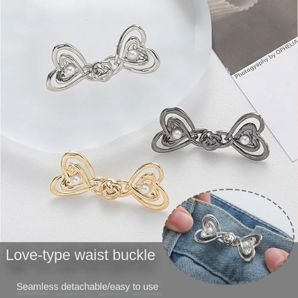 Portable Rabbit Jeans Buttons Replacement Waist Adjust Pants Pins Four-pointed Star Heart Shape Reusable No-Sewing Metal Button