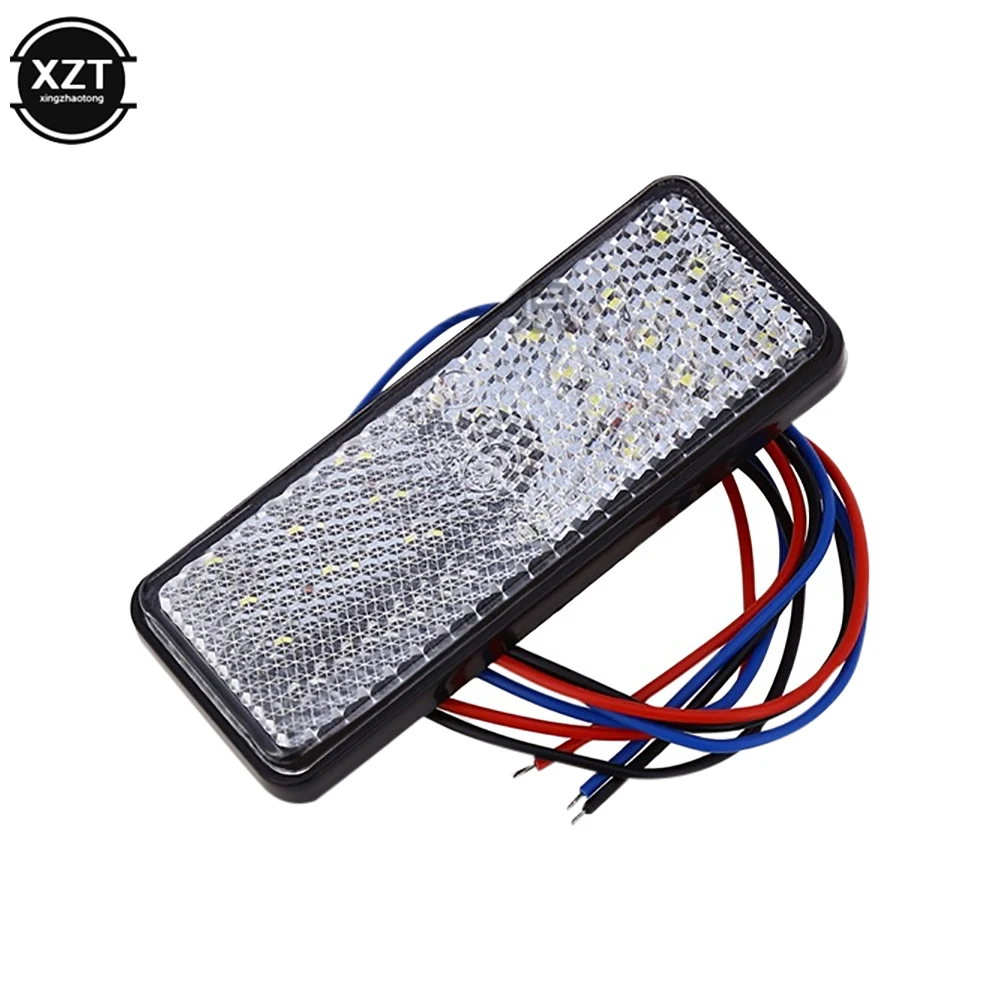 Reflector LED rojo blanco ámbar, luz de advertencia de freno trasero, marcador lateral para Jeep, camión, remolque, motocicleta, Scooter, 12V