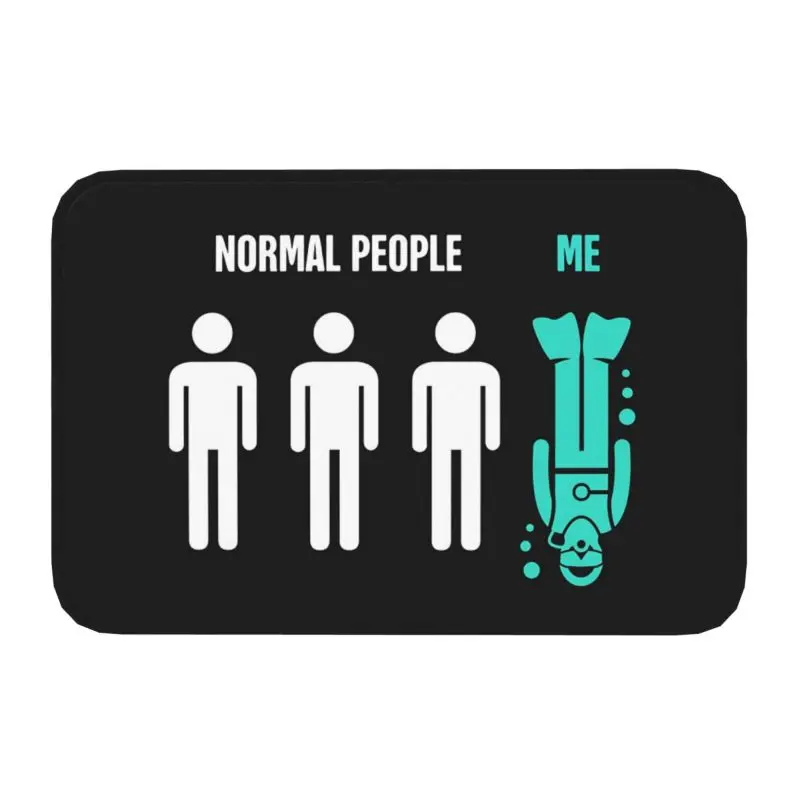 Custom Normal People Scuba Diving Doormat Mat Anti-Slip Dive Divers Kitchen Bathroom Toilet Rug Carpet 40*60cm