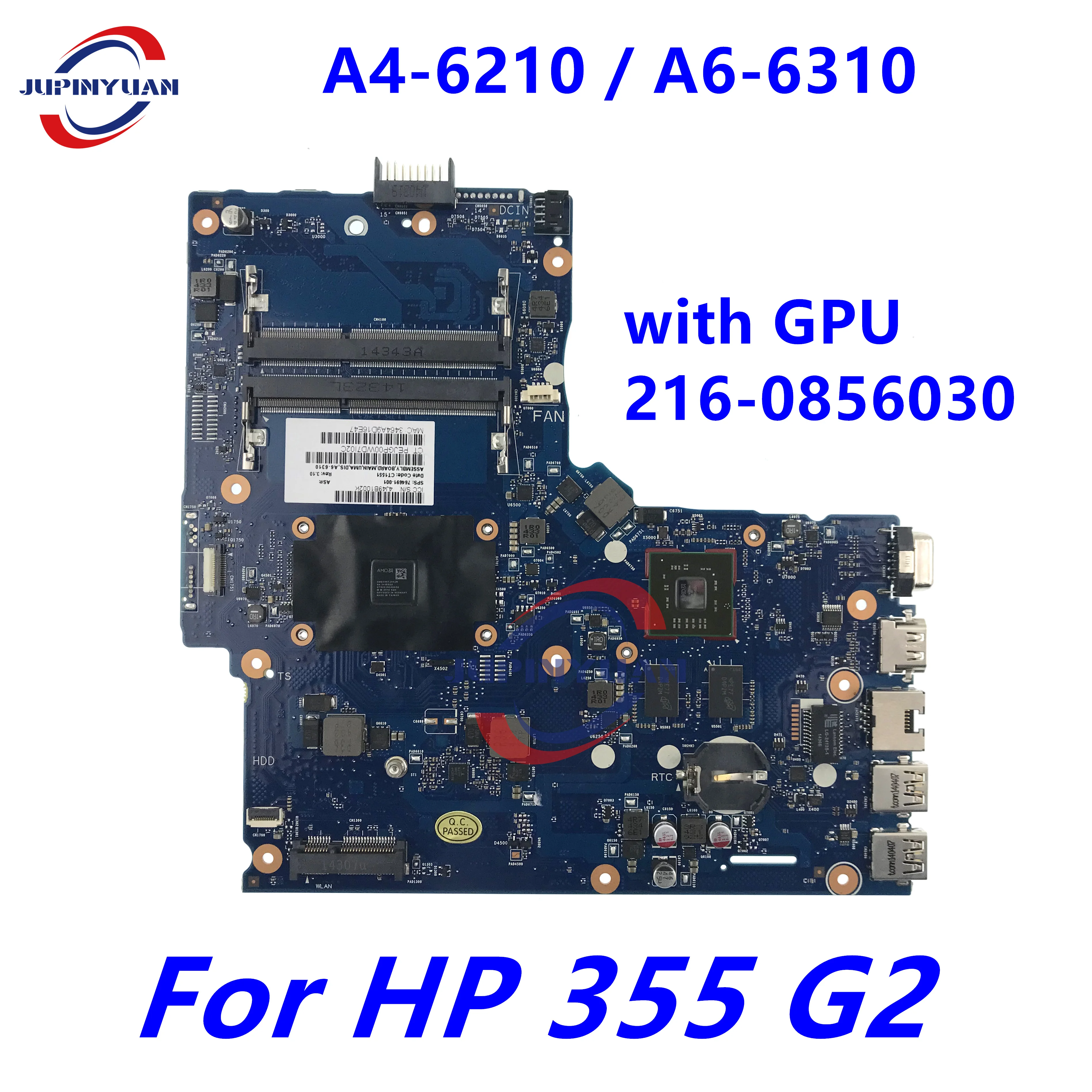 

For HP Pavillion 355 G2 AM6410 Notebook Mainboard 6050A2612501 DDR3 Laptop Motherboard