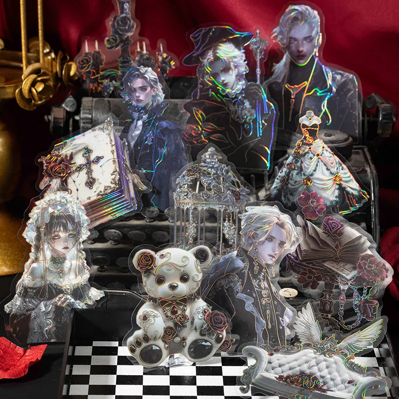 

Mr. Paper, 20pcs/bag, Vintage Character Hot Stamping Gold Sticker Bag, Phone Case, Water Cup, Greeting Card Decoration Sticker