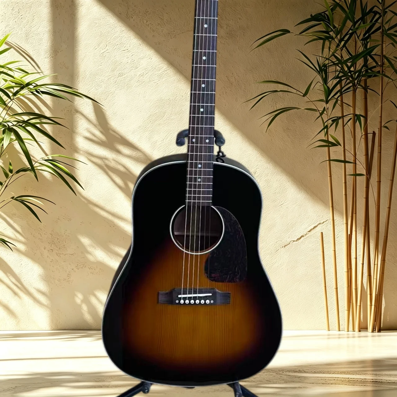 41 Inch D J45 Sunburst Acoustic Guitar Spruce Top Rosewood Back Sides Rosewood Fretboard Tortoise Pickguard Singing Fingerstyle
