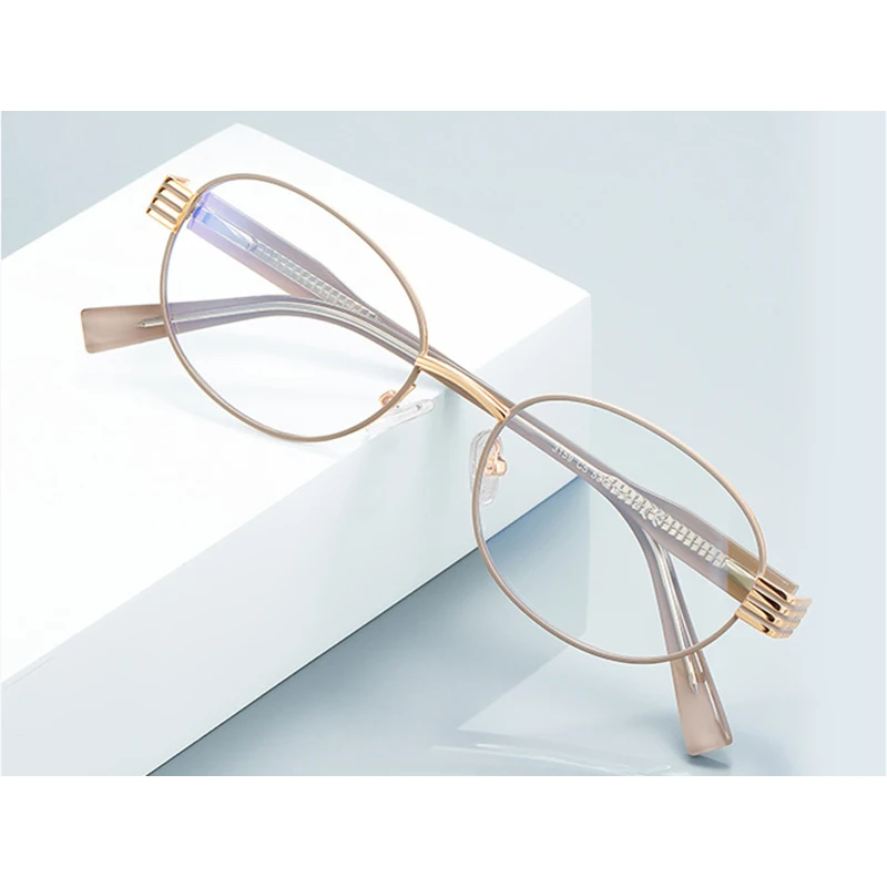 

Новые модные женские очки TR90 + металлические овальные маленькие очки для чтения с защитой от синего света, женские очки для дальнозоркости, положительные диоптрии 0 ~ + 4,0