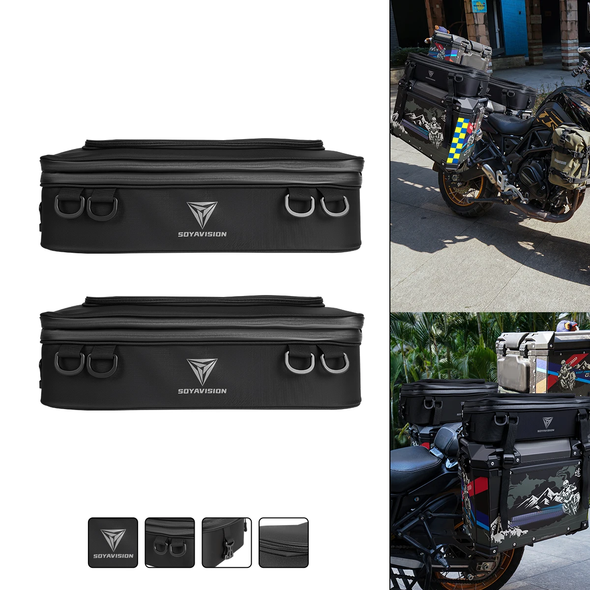 

Universal Motorcycle Luggage Bags Side Rack Carrier Storage Bags For BMW R1250GS R1200GS F850 Side bag Adventure Panniers Bag