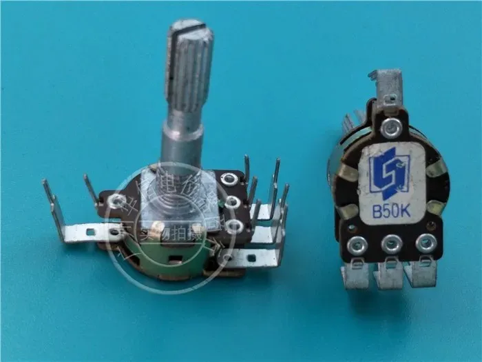 OPHDAM Shengwei Model 16 double potentiometer B50k inner bending foot belt and other taps, shaft length of 30mm flower