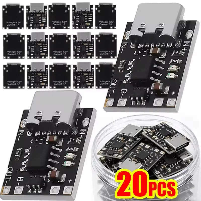 1-20Pcs TP4056 3.7V Lithium Battery Charging Discharging Board With Protection Type-C USB Type C Li-ion Battery Charging Board