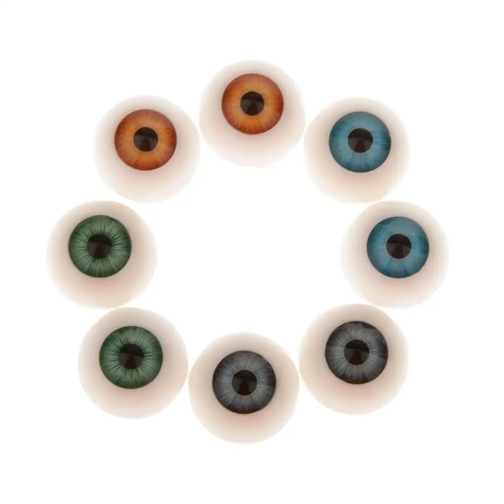 Realistic 20mm Plastic Eyeballs for Dolls Flat Back Oval Eyes DIY Craft Accessories for Dollhouse and Blythe Dolls