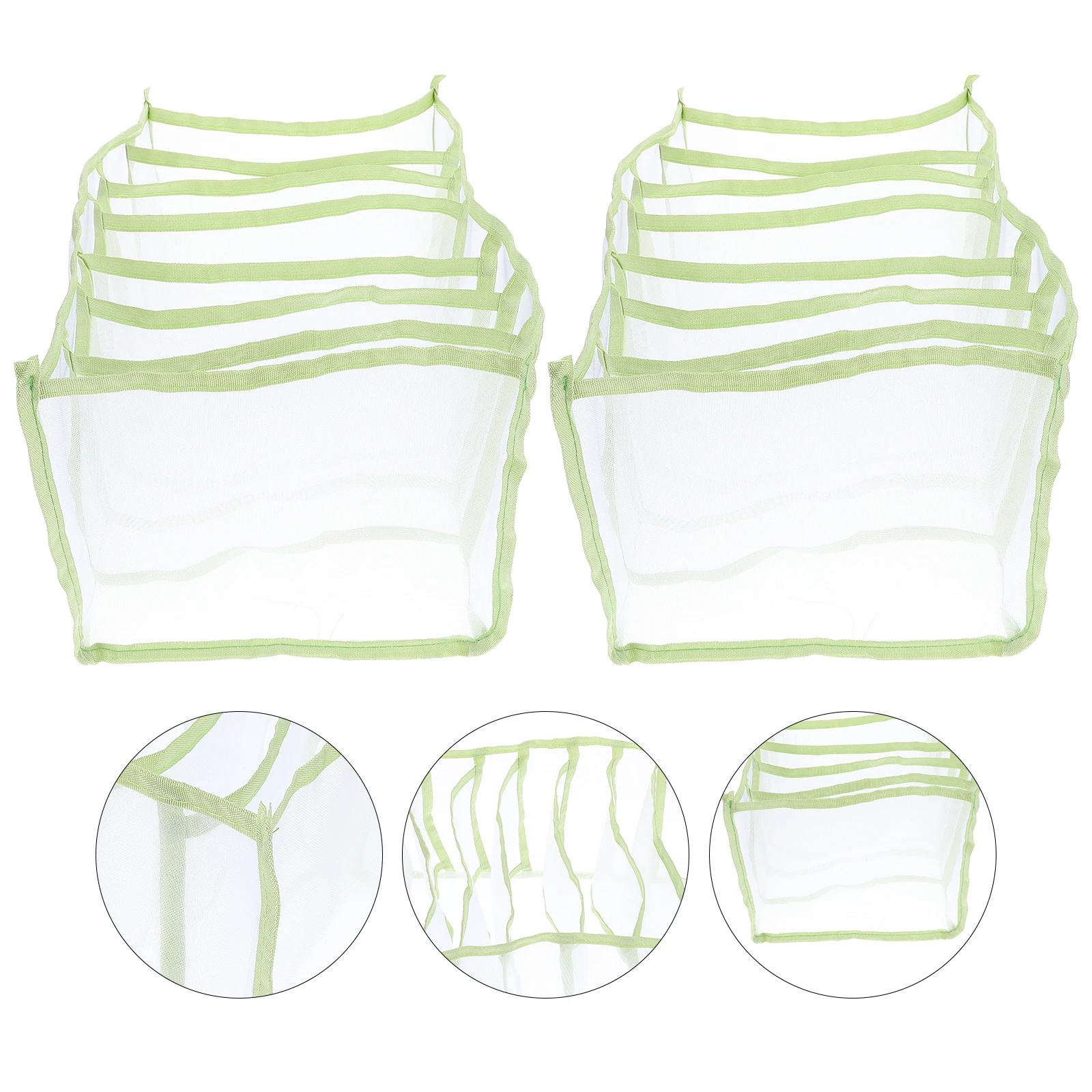 

2pcs Underwear Storage Box Mesh Drawer ganizer Closet Socks Container Bra Trousers Grid Foldable Wardrobe Panties Environmental