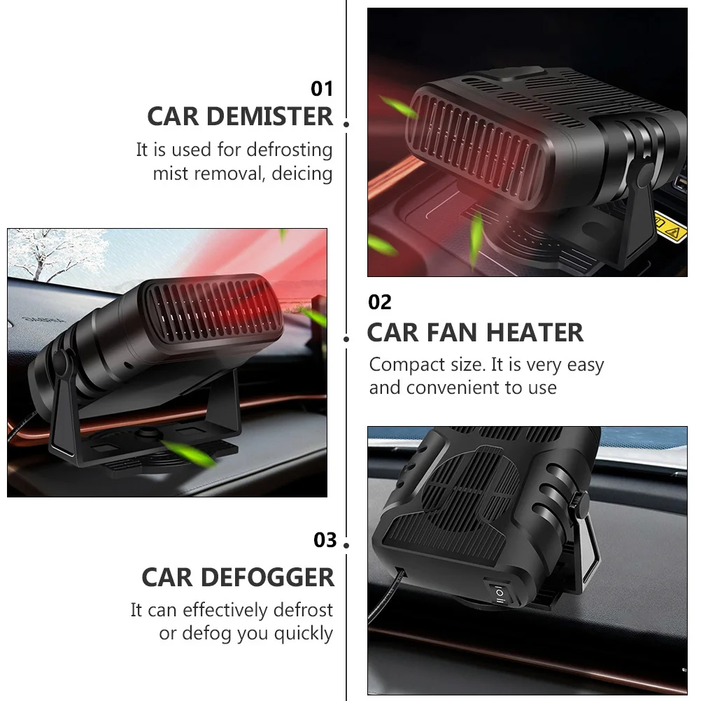 

Car Defogger 12V Fast Warm Fan Heater Windscreen Demister Device Automotive Electric Blower Interior Vehicle Heating Solution