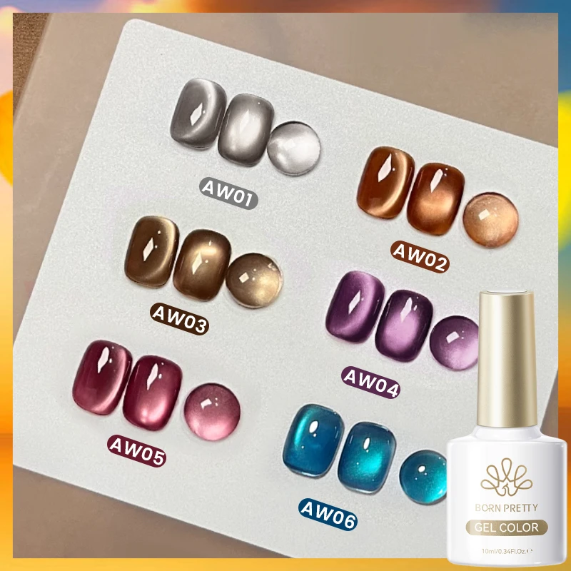 

BORN PRETTY Warm Coffe Cat Magnetic Eye Gel Polish 10ml Autumn Water Light Crystal Brown Purple Nail Art Varnish Manicure
