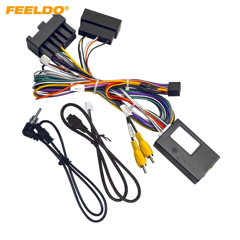 Adaptador de Fiação de 16 Pinos para Instalação de Central Multimídia em Ford Fiesta/Focus/KA/Edge/Transit
