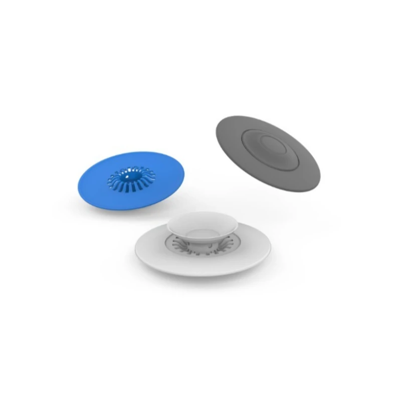 2pcs Silicone Push-Type Drain Stopper, Ideal Drain Filter For Bathroom & Kitchen Sink Use