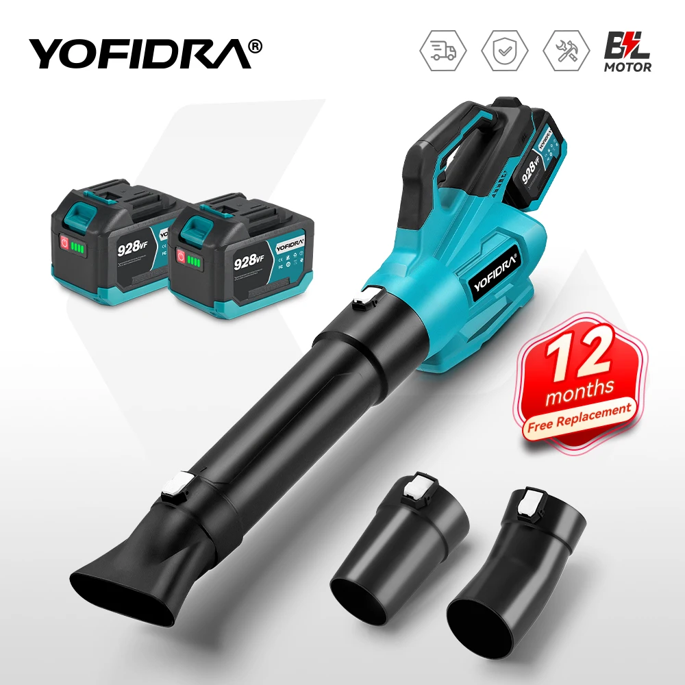 YOFIDRA 21500 U/min Hochleistungs-Brushless-2000 W elektrisches Luftgebläse Ventilator Blatt Schnee Staub Elektrowerkzeug für Makita Akku Pin