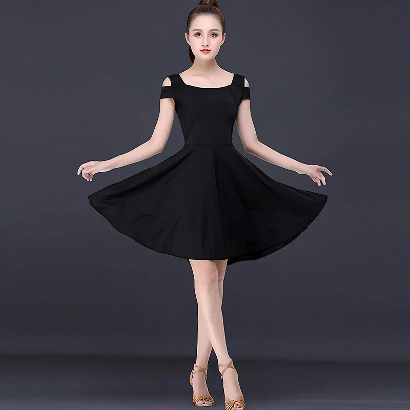 

Dress Line Dance Clothing Women Latin Dance One Piece Samba Figure Skating Dress Wear Suit Practice Costume Competition Red Use