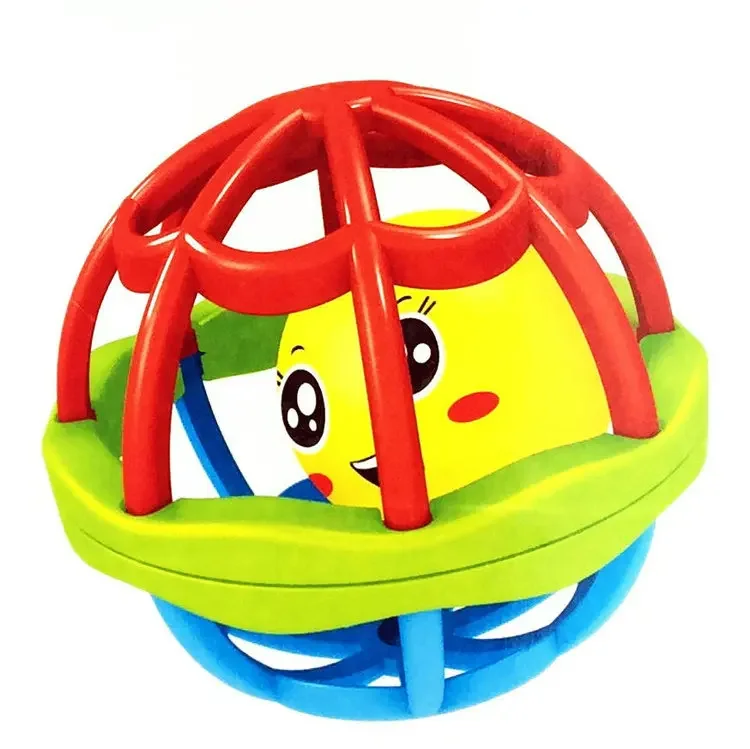 5PCS  Puzzle early education toys for 0-1 year old baby, shaking bell, hand-held ball, newborn can bite soft rubber fitness ball