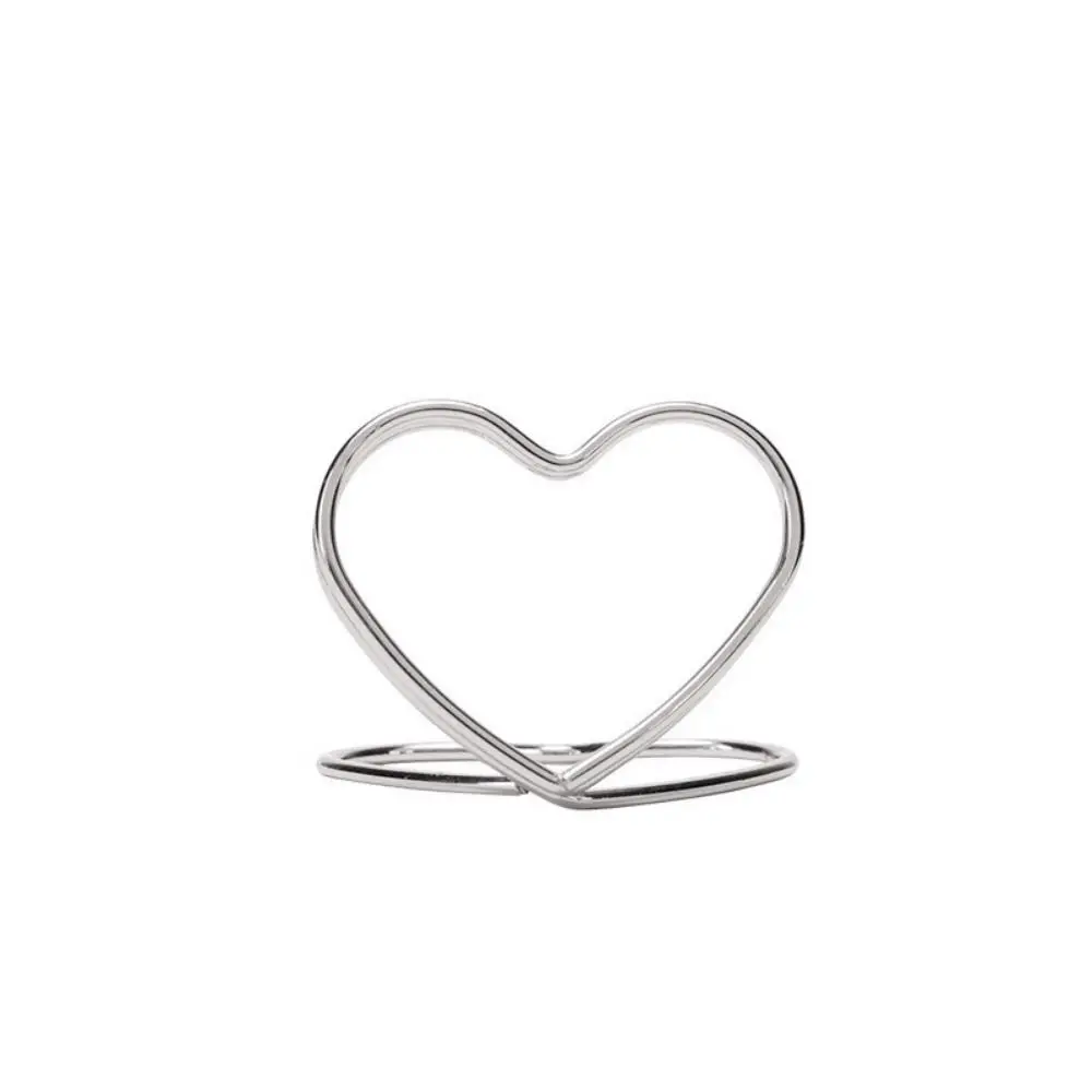 

Набор из 10 шт. держателей для карточек в форме сердца, гибкие металлические зажимы для фотографий, простые подставки для открыток, удобные в использовании.