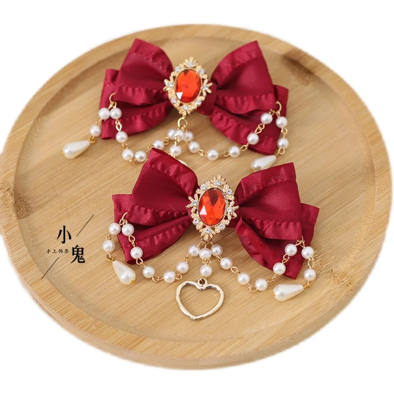 Original make tea luxuriant hairpin Lolita hand sleeve matching brooch to clip hairpin Lolita hair clip