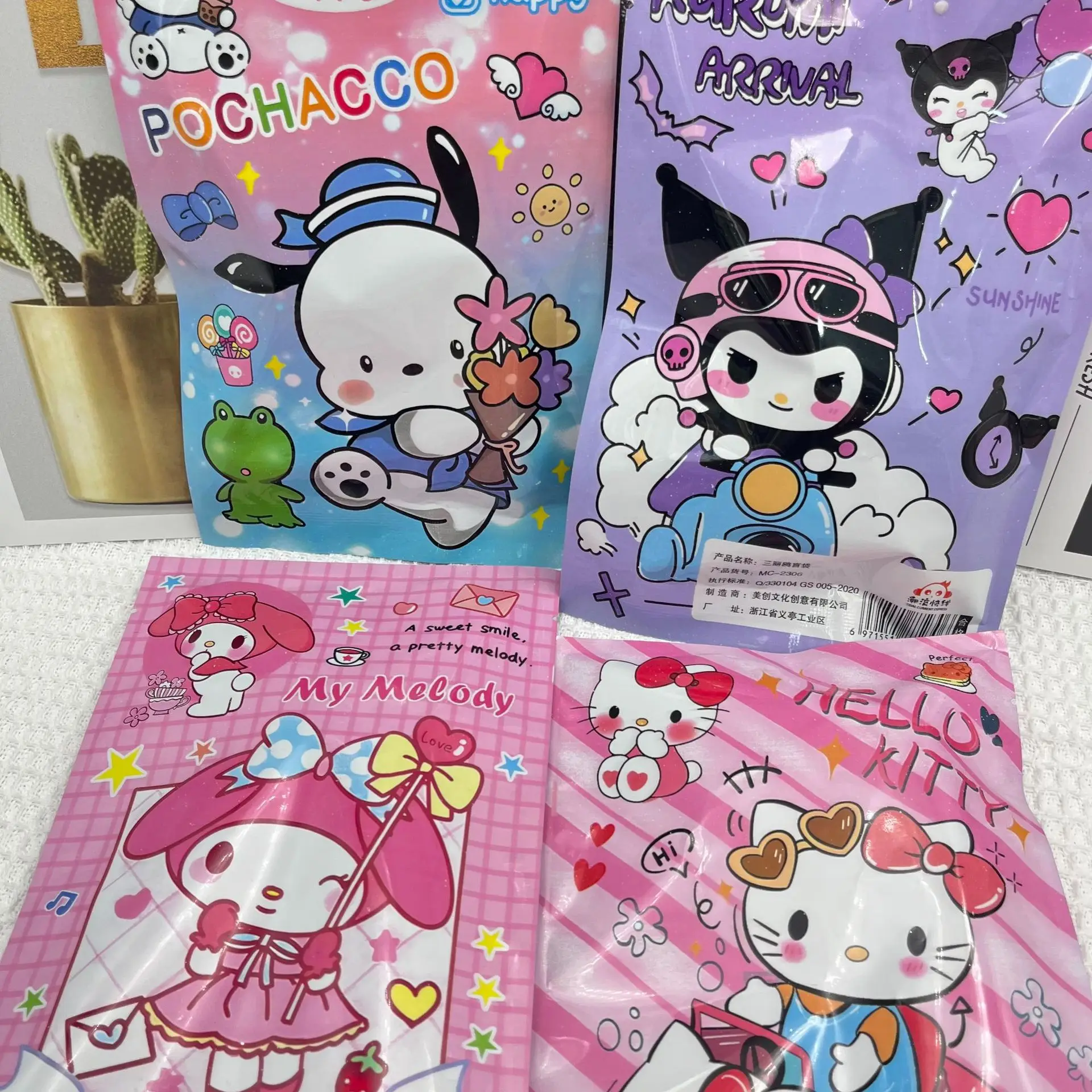 Kawaii Sanrio Anime Kuromi Melody Blind Bag Surprise Stationery Set Mystery Box Decoration Student Reward Gift