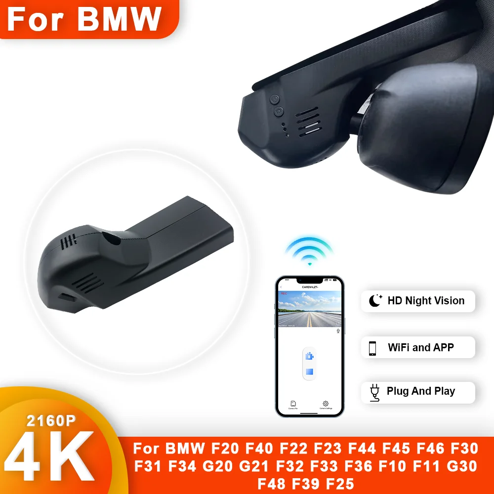 For BMW 1/3/4/5 Series X3X4X5F20F302013-2023 4K Dash Cam for Car Camera Recorder Dashcam WIFI Car Dvr Recording Devices