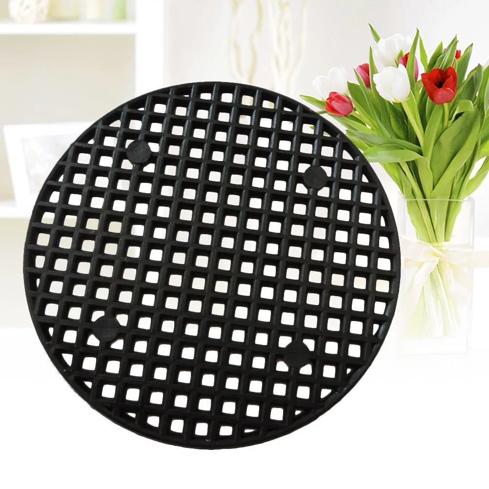 24Pcs Plastic Leakproof Soil Mesh Pad 7.5cm Diameter Flower Pot Bottom Grid Mat for Drainage Aeration Root Rot Prevention Pest